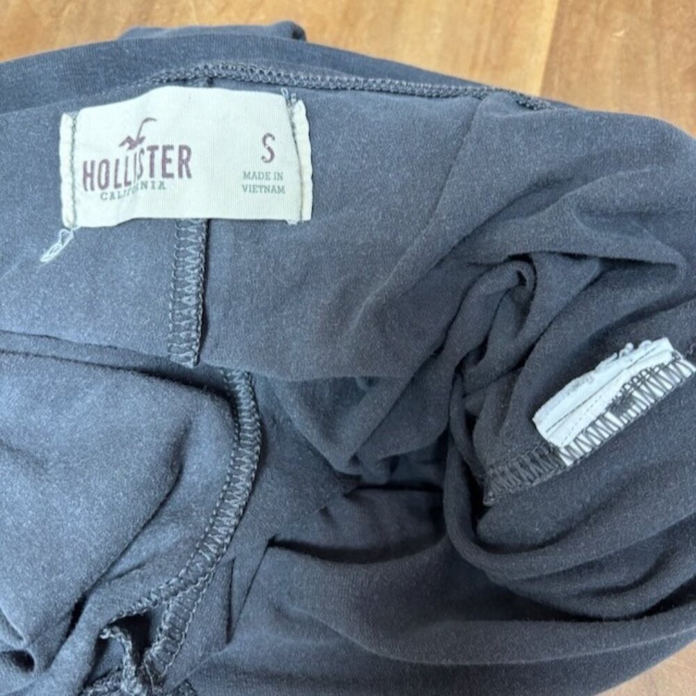 Vintage Hollister Y2K Fold Over Leggings Size S Spellout Logo 90s Embroidered - Picture 9 of 9
